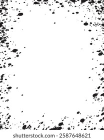 Small uneven spots and particles of debris. Abstract vector texture. Distressed uneven background. Grunge texture overlay with fine grains isolated on white background