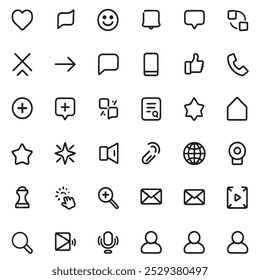 Small User Interface Line Icons Editable Stroke