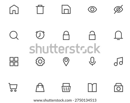Small User Interface Line Icons Editable Stroke stock illustration Icon Symbol, Graphical User Interface, Mobile App, Icon Set, Internet