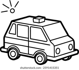 Small van for garbage disposal  vector art illustration  