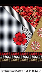 small vector flower design pattern on black background