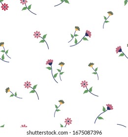 small vector flower design pattern on white background