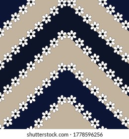 small vector flower with stripe and checks design pattern on background