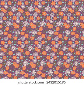 Pequeñas flores vectoriales de margarita sin patrón. Papel pintado natural, ilustración de decoración floral. Elementos dibujados a mano Dibujo para niños. Imprimir para un vestido o traje de baño