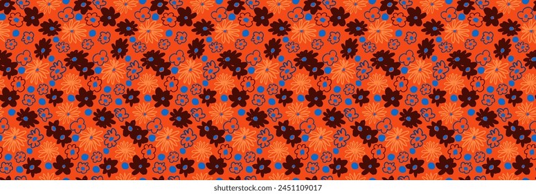 Pequeño Vector flores margarita patrón sin fisuras. Fondo de pantalla natural, ilustración de decoración floral. Elementos dibujados a mano. Dibujo para niños. Imprimir para un vestido o traje de baño