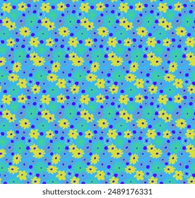 Small vector flowers daisy seamless pattern. Natural wallpaper, floral decoration illustration. Hand drawn elements. Children's drawing. Print for a dress or swimsuit