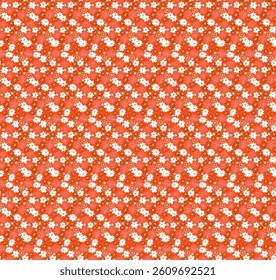 Small vector flowers daisy seamless pattern. Natural wallpaper, floral decoration illustration. Hand drawn elements. Children's drawing. Print for a dress or swimsuit
