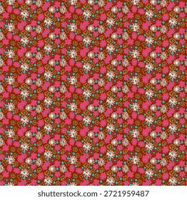 Pequeño patrón sin fisuras de flores de Vector. Fondo de pantalla natural, ilustración de decoración floral. Elementos dibujados a mano. Dibujo infantil. Imprimir para un vestido o traje de baño