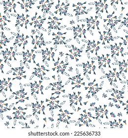 small vector flowers seamless pattern
