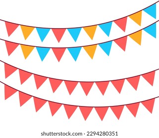 el pequeño rattling vectorial se cuelga por encima. decoración de fondo de una pequeña bandera curvada