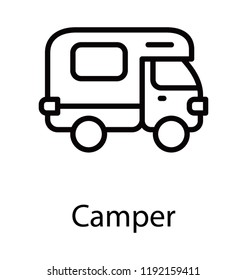 A small vehicle with door and windows having all necessities inside to be taken as it is whereby one need to symbolizing camper van