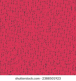 Small and very small black specks on a magenta backing. Mottled fabric of low quality. Red noisy background. Vector seamless.