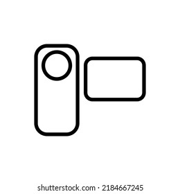 Small video camera simple icon vector. Flat design.ai