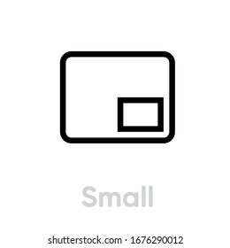 Small video tv icon. Editable line vector. Rectangular monitor and smaller screen. Single pictogram.