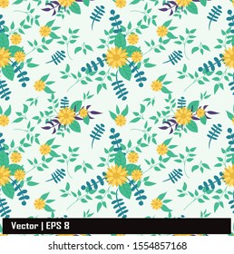 Small Vintage Floral Seamless Pattern ,for gretting card, T shirt, cover design templates, banner, poster, typography design, wallpapers