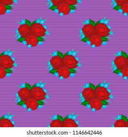 Small violet, red and blue flowers. The elegant template for fashion prints. Cute seamless pattern in small rose flowers. Spring vector floral background.