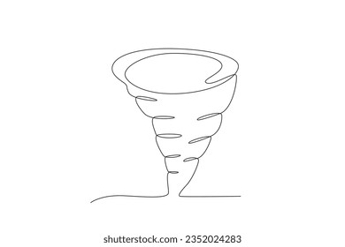 A small vortex of tornadoes . Hurricane one-line drawing