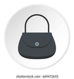 Small wallet icon in flat circle isolated on white vector illustration for web