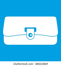 Small wallet icon white isolated on blue background vector illustration