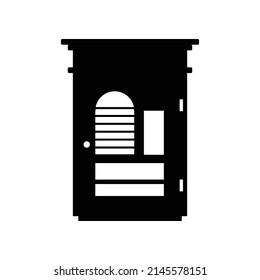 Small Wardrobe Black and White Icon. Silhouette Design Element on Isolated White Background