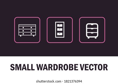 small wardrobe vector isolated on dark background for designer.