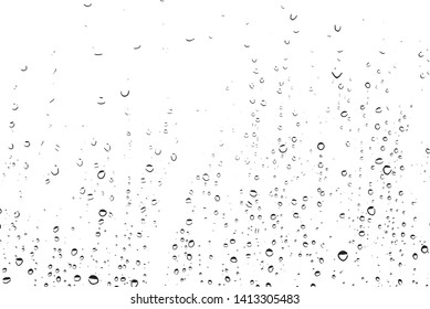 Small water drops texture vector. Rainy window overlay texture. Rain on glass background. Abstract halftone textured effect. Vector Illustration. EPS10.