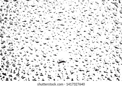 Small water drops texture vector. Rainy window overlay texture. Rain on glass background. Abstract halftone textured effect. Vector Illustration. EPS10.