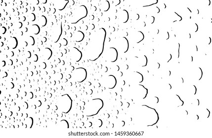 Small water drops texture vector. Rainy window overlay texture. Rain on glass background. Abstract halftone textured effect. Vector Illustration. Black isolated on white background. EPS10.
