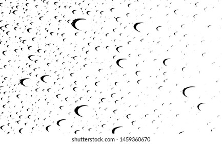 Small water drops texture vector. Rainy window overlay texture. Rain on glass background. Abstract halftone textured effect. Vector Illustration. Black isolated on white background. EPS10.