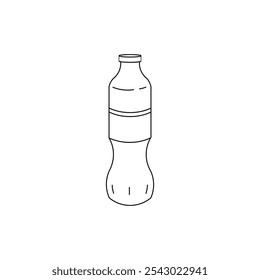 Small water plastic bottle isolated on white background