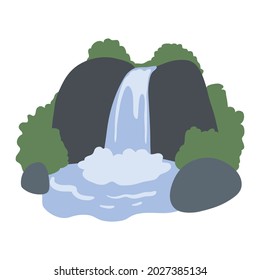 Small waterfall illustration vector Art 