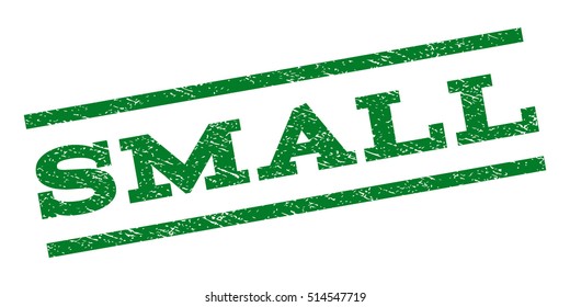 Small watermark stamp. Text tag between parallel lines with grunge design style. Rubber seal stamp with unclean texture. Vector green color ink imprint on a white background.