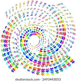 small waves drawing a swirl of speed with different colors