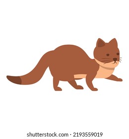 Small weasel icon cartoon vector. Carnivore animal. Cute mammal