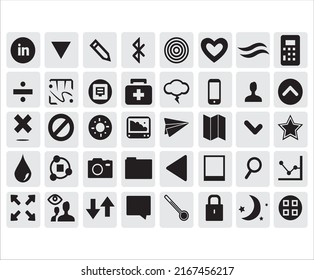 Small web icons Collections with white background
