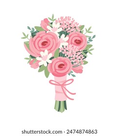 Small wedding bouquet. Vector isolated illustration. Design element for wedding concept and other uses