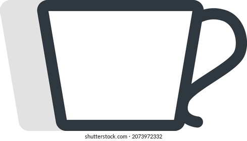 Pequeña taza blanca, ilustración, vector, sobre un fondo blanco.