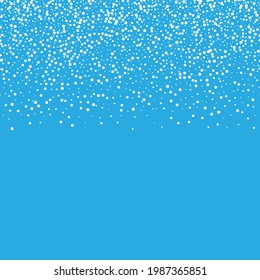 Small white dust particles on blue background, poster design