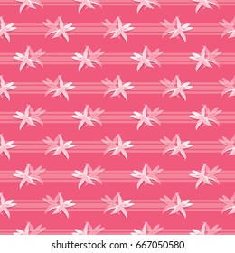 Small white flowers on pink background,seamless vector illustration