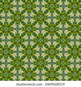 Small white flowers were arranged in each corner. make you feel secure Blooming flowers on a dark background Green leaves make the eyes feel comfortable and refreshed.