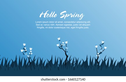 Small white flowers.Spring summer border template floral background. free space