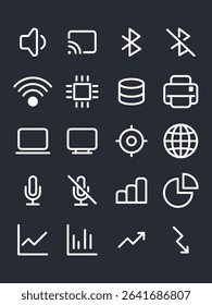 Small white line UI icons on dark background. App interface symbol.