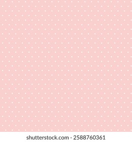 Small White Polka dots on Pastel Pink, Seamless Background