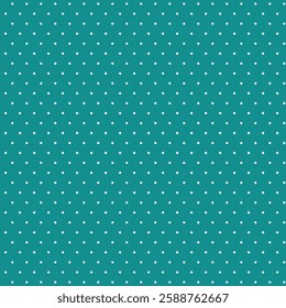 Small White Polka dots on mint green background, Seamless Background.