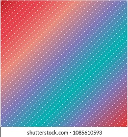 Small white polkadots, colourful background. Vector Illustration.