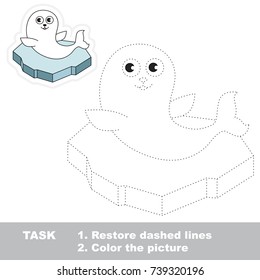 Small White Seal. Dot to dot educational game for kids.