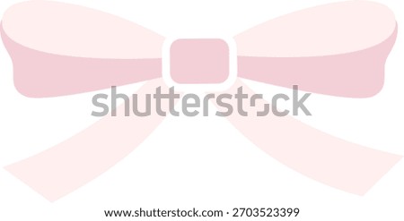 Small, wide pink bow illustration in a simple, compact style. Horizontal pastel decoration.