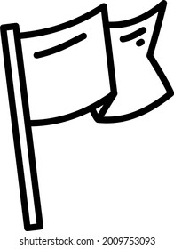 Small wide wavy flag, illustration, vector on a white background.