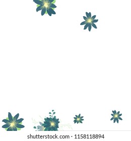 Small Wildflowers. Gentle Little Daisies on White Background. Vector Texture for Paper, Cover, Print. Trendy Natural Ground in Vintage Style.