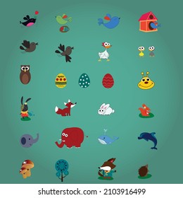 small wildlife and natural icons